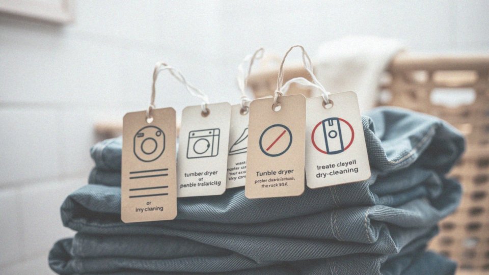 Jakie symbole na metkach jeansów pomagają w ich pielęgnacji?
